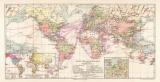 Weltwirtschaft & Welthandel historische Landkarte...