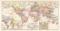 Weltwirtschaft &amp; Welthandel historische Landkarte Lithographie ca. 1908