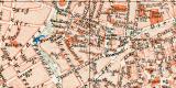 Frankfurt a. M. historischer Stadtplan Karte Lithographie ca. 1896