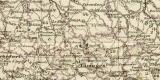 Frankreich historische Landkarte Lithographie ca. 1896