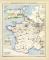 Militärdislokation in Frankreich historische Militärkarte Lithographie ca. 1892