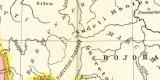 Germanien im 2. Jahrhundert nach Christus historische Landkarte Lithographie ca. 1892