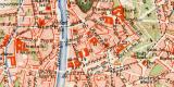 Graz historischer Stadtplan Karte Lithographie ca. 1892