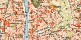 Graz historischer Stadtplan Karte Lithographie ca. 1897