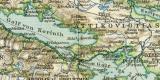 Griechenland historische Landkarte Lithographie ca. 1898