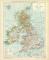Großbritannien und Irland historische Landkarte Lithographie ca. 1898