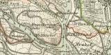 Hamburg und Umgebung historischer Stadtplan Karte Lithographie ca. 1896