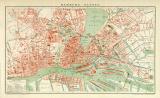 Hamburg Altona historischer Stadtplan Karte Lithographie ca. 1892