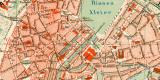 Hamburg Altona Stadtplan Lithographie 1892 Original der Zeit