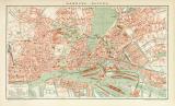 Hamburg Altona historischer Stadtplan Karte Lithographie ca. 1896