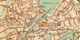 Hamburg Altona historischer Stadtplan Karte Lithographie ca. 1897