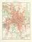 Hannover historischer Stadtplan Karte Lithographie ca. 1896