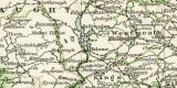Irland historische Landkarte Lithographie ca. 1897