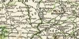 Irland historische Landkarte Lithographie ca. 1898