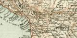 Ober-  und Mittelitalien historische Landkarte Lithographie ca. 1896
