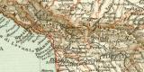 Ober-  und Mittelitalien historische Landkarte Lithographie ca. 1897