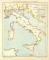 Militärdislokation in Italien historische Militärkarte Lithographie ca. 1897
