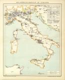 Militärdislokation in Italien historische Militärkarte Lithographie ca. 1900