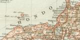 Japan und Korea Karte Lithographie 1895 Original der Zeit
