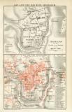 Jerusalem Stadtplan Lithographie 1892 Original der Zeit
