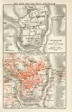 Das alte und das neue Jerusalem historischer Stadtplan Karte Lithographie ca. 1896