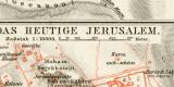 Das alte und das neue Jerusalem historischer Stadtplan Karte Lithographie ca. 1896