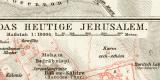 Jerusalem Stadtplan Lithographie 1898 Original der Zeit