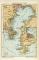 Jokohama und Tokio historischer Stadtplan Karte Lithographie ca. 1898