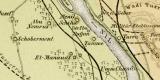 Kairo und die Pyramidenfelder historischer Stadtplan Karte Lithographie ca. 1897