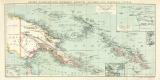 Deutsche Kolonien Pazifik Karte Lithographie 1892...