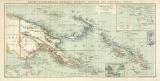 Deutsche Kolonien Pazifik Karte Lithographie 1896 Original der Zeit
