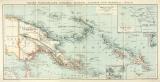 Deutsche Kolonien Pazifik Karte Lithographie 1897...