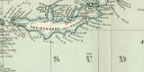 Kaiser - Wilhemlsland Bismarck  -Archipel Salomon- und Marschall Inseln historische Landkarte Lithographie ca. 1898