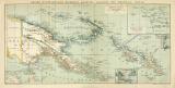 Deutsche Kolonien Pazifik Karte Lithographie Nov. 1899...