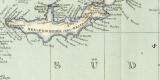 Kaiser - Wilhemlsland Bismarck  -Archipel Salomon- und Marschall Inseln historische Landkarte Lithographie ca. 1900