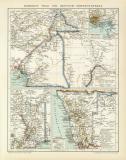Kamerun Togo und Deutsch - Südwestafrika historische Landkarte Lithographie ca. 1894