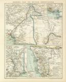 Kamerun Togo und Deutsch - Südwestafrika historische Landkarte Lithographie ca. 1896