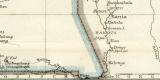 Kamerun Togo und Deutsch - Südwestafrika historische Landkarte Lithographie ca. 1897