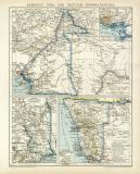 Kamerun Togo und Deutsch - Südwestafrika historische Landkarte Lithographie ca. 1898