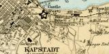 Kapstadt und Umgebung Karte Lithographie 1896 Original...