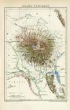 Kilimandscharo historische Landkarte Lithographie ca. 1896