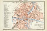 Königsberg Stadtplan Lithographie 1892 Original der...