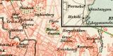 Kristiania historischer Stadtplan Karte Lithographie ca....