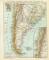 Argentinien Chile Patagonien Karte Lithographie 1892 Original der Zeit