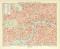 London City Westend Stadtplan Lithographie 1892 Original der Zeit