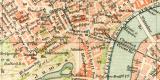 London City und Westend historischer Stadtplan Karte...