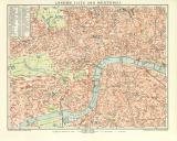 London City Westend Stadtplan Lithographie 1897 Original...