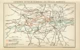 London Metro und Eisenbahn Lithographie 1896 Original der...