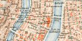Lyon historischer Stadtplan Karte Lithographie ca. 1896