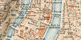 Lyon historischer Stadtplan Karte Lithographie ca. 1897